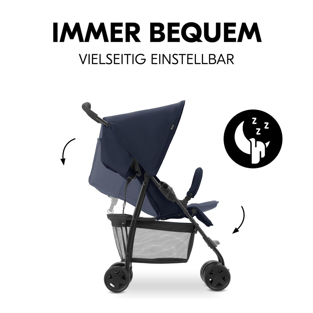 Hauck Buggy Sport – Dunkelblau Baby-Kinderwagen 5,9 kg, Liegefunktion, Zusammenklappbar, Einkaufskorb bis 3 kg, 0–15 kg