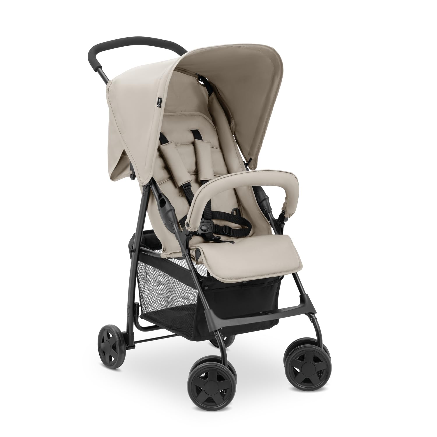 Hauck Buggy Sport – Leichter Reisebuggy Beige, Liegefunktion, Zusammenklappbar, Großer Einkaufskorb bis 3 kg